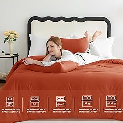 CozyLux Terracotta King Size Comforter Set, 3