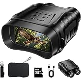 4K Infrared Night Vision Goggles Binoculars for Adults, 8X Digital Zoom, 3" TFT Screen, Adjustable IR Light, 32GB Card for Photos & Videos, Long Battery Life, Ideal for Hunting, Camping, and Security