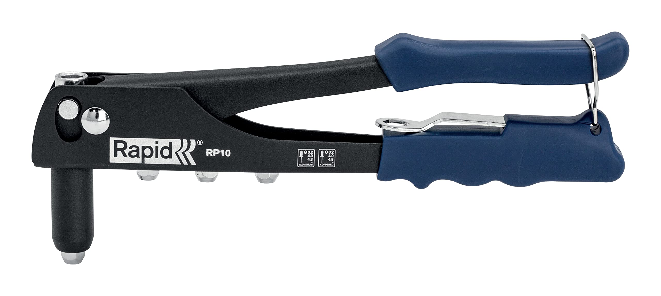 RAPID RP10 Hand Riveter Starter Kit with 100 Rivets, Riveting Gun Tool, DIY Single Integrated Wrench, Multi Nozzle & Interchangeable 3.2/4.0/4.8mm Rivet Heads (5000376)