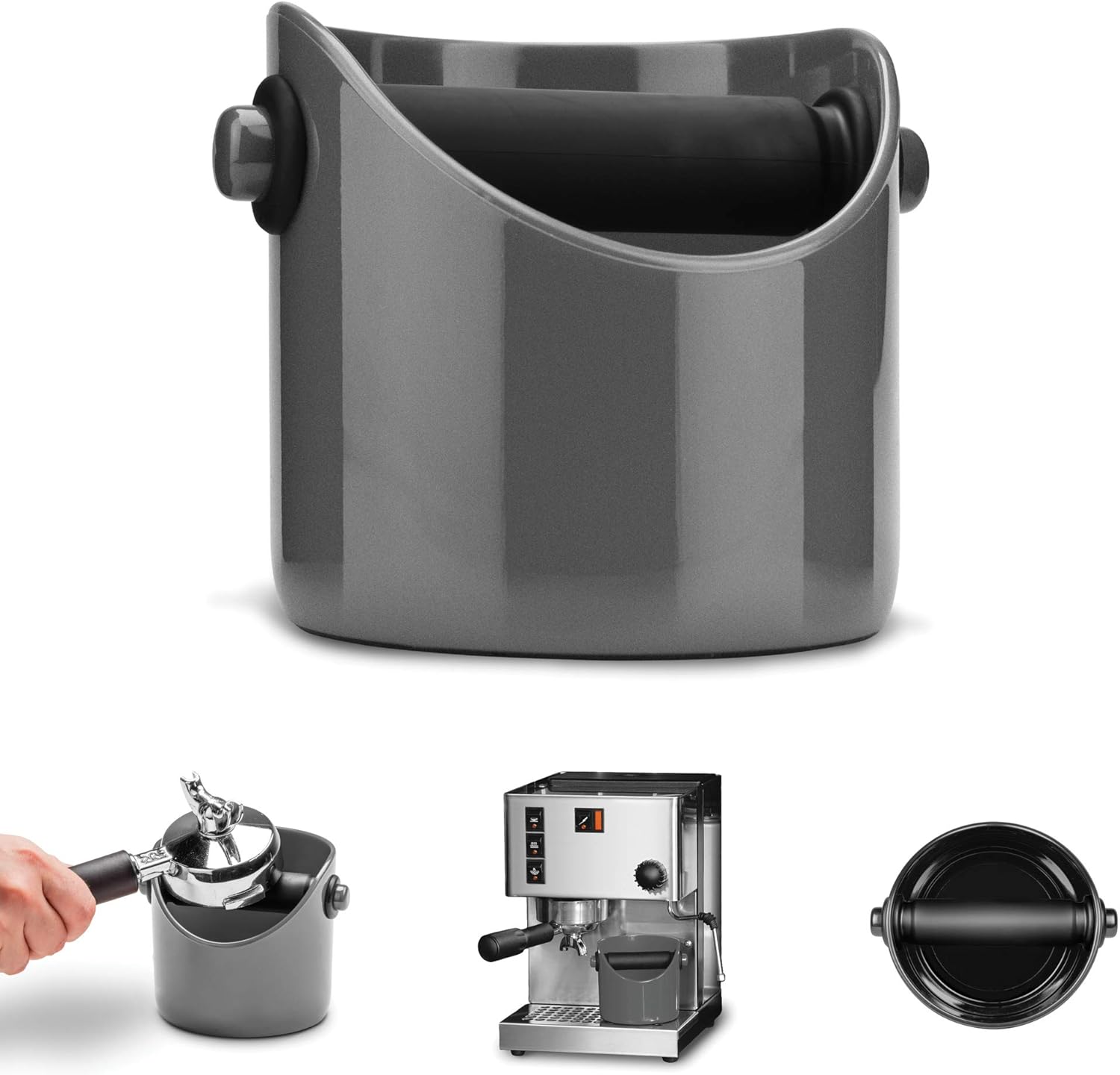 Kaffeesatzklopfer Aus Silikon - Schwarze Abklopfstange 17cm