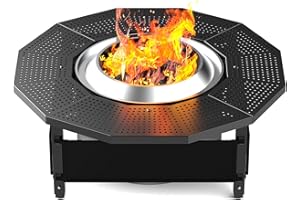 Larrik Surround Tabletop Use for Solo Stove Bonfire Ranger 2.0 and Mesa, Accessories for Solo Stove, Fire Pit Surround Table Adjustable with UV-Resistant Outdoor Fabric, Thick Metal Black