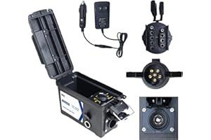 Lrichy Trailer Light 7-Way Plug Tester with 7, 6, 4/5 Pin Adapter, Water-Resistant Portable Electric Brake Tester for RV/Boat