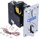 Coin Acceptor, CPU Multi Coins Acceptor Selector, Comparable Roll Down Coin Mech Electronic Coin Selector, for Arcade Game Vending Machine(Silver Gray)