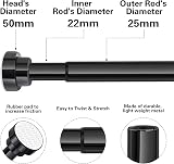 KIAMXNE Stainless Steel Extendable Shower Curtain Rod 72-132cm Black with 2 view 5