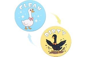 2pcs Silly Goose Dishwasher Clean Dirty Flip Magnet Sign, Double Sided Reversible Fun Magnetic Clean/Dirty Indicator for Dish