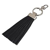 Leather Tassel Keychain Fob Valet Split Key Ring