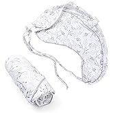 Boppy Uplift Nursing Pillow Cover - Soft Washable Microfiber Bottle & Breastfeeding Pillow Cover with Belt (Uplift Feeding Pillow Sold Separately) - Gray Gentle Leaves