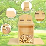 Suewidfay Squirrel Feeder with Lift-Up Lid Wooden Waterproof Durable view 6