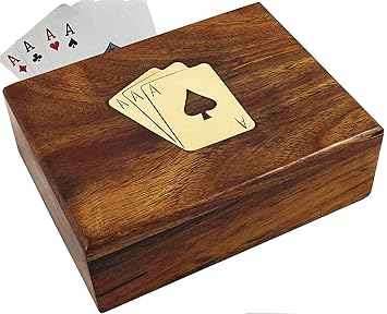 The Mind Challenge Wooden Playing Card Holder Case for 1 Deck without Cards