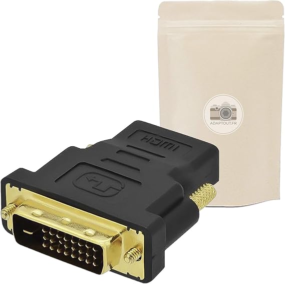 Adaptateur DVID HDMI Fiche DVI Mâle (24+1) vers Prise HDMI Femelle Connecteur Full HD TV 1080p