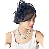 SWEETV Tea Party Hats Fascinators for Women, Fascinators Hats for Kentucky Derby, Cocktail, Wedding, Fancy Dress Party