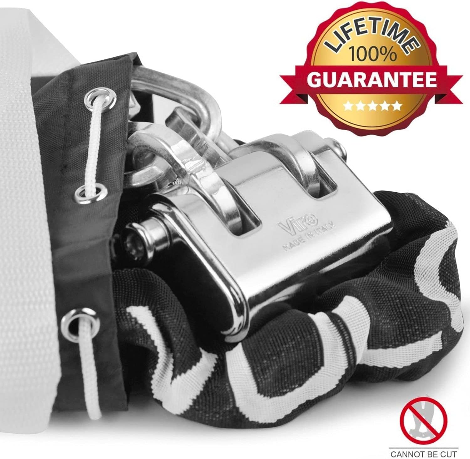 VULCAN Security Chain and Lock Kit - Premium Case-Hardened - 5/16 Inch x 3 Foot Chain Cannot Be Cut with Bolt Cutters or Hand Tools: Automotive