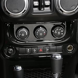 RT-TCZ Interior Accessories Air Conditioning Switch Panel Cover Trim for Jeep Wrangler 2011-2017(Black)