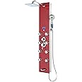 Blue Ocean 52" Aluminum SPA392R Shower Panel Tower System with Rainfall Shower Head and 8 Adjustable Massage Jets (Ruby Red)