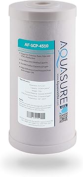 Amazon Com Aquasure Fortitude 25 Micron Sediment Gac Carbon Mesh Whole House Replacement Water Filter 10 X 4 5 Home Improvement