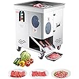 VEVOR Meat Cutter Machine, 1100W Meat Slicer, 1102 lb/h Commercial Meat Cutting Machine, Stainless Steel, 5 mm Thickness, Detachable Blades, Electric Food Slicer for Kitchen Restaurant Supermarket