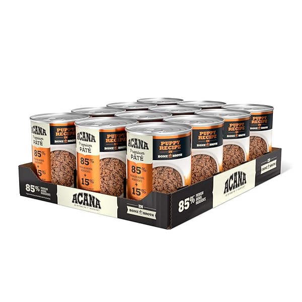 ACANA PREMIUM PATE IN BONE BROTH GRAIN-FREE WET DOG FOOD PUPPY RECIPE 12.8OZ CANS (12 COUNT)