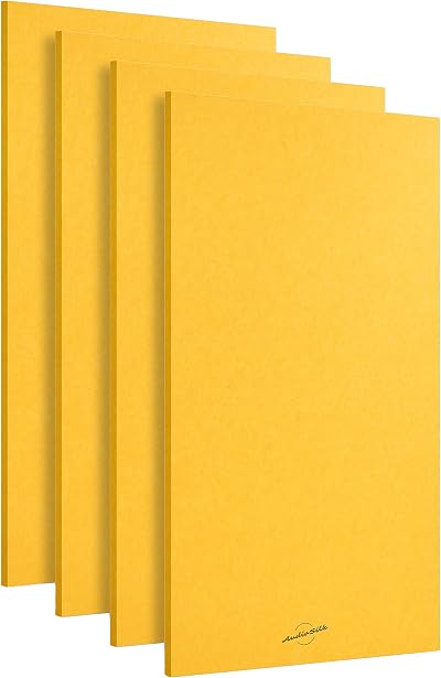 AudioSilk Acoustic Panels 4 Pack Large Room Kit 116x58cm Yellow