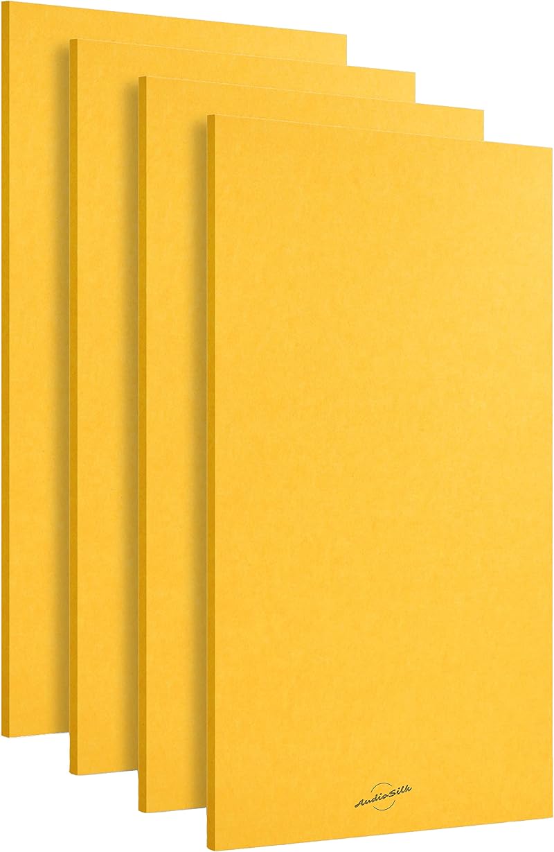 AudioSilk Acoustic Panels 4 Pack Large Room Kit 116x58cm Yellow