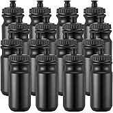 Mimorou 12 Pack Sports Squeeze Water Bottles 20 oz with Easy Open Push/Pull Cap Leak Proof BPA Free Plastic Water Bottles for Bike Cycling Fitness Yoga Camping Workout Outdoor