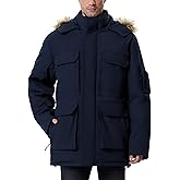 UIQUR Men's Winter Down Coat Waterproof Heavyweight Hooded Parker Jacket for Men with Multi-Pockets