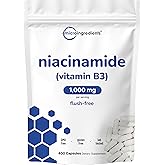 Vitamin B3 Niacinamide 500mg Per Capsule, 400 Capsules | 1,000mg Flush Free Niacin Per Serving, Essential B Vitamin Supplement | Non-GMO, Gluten Free