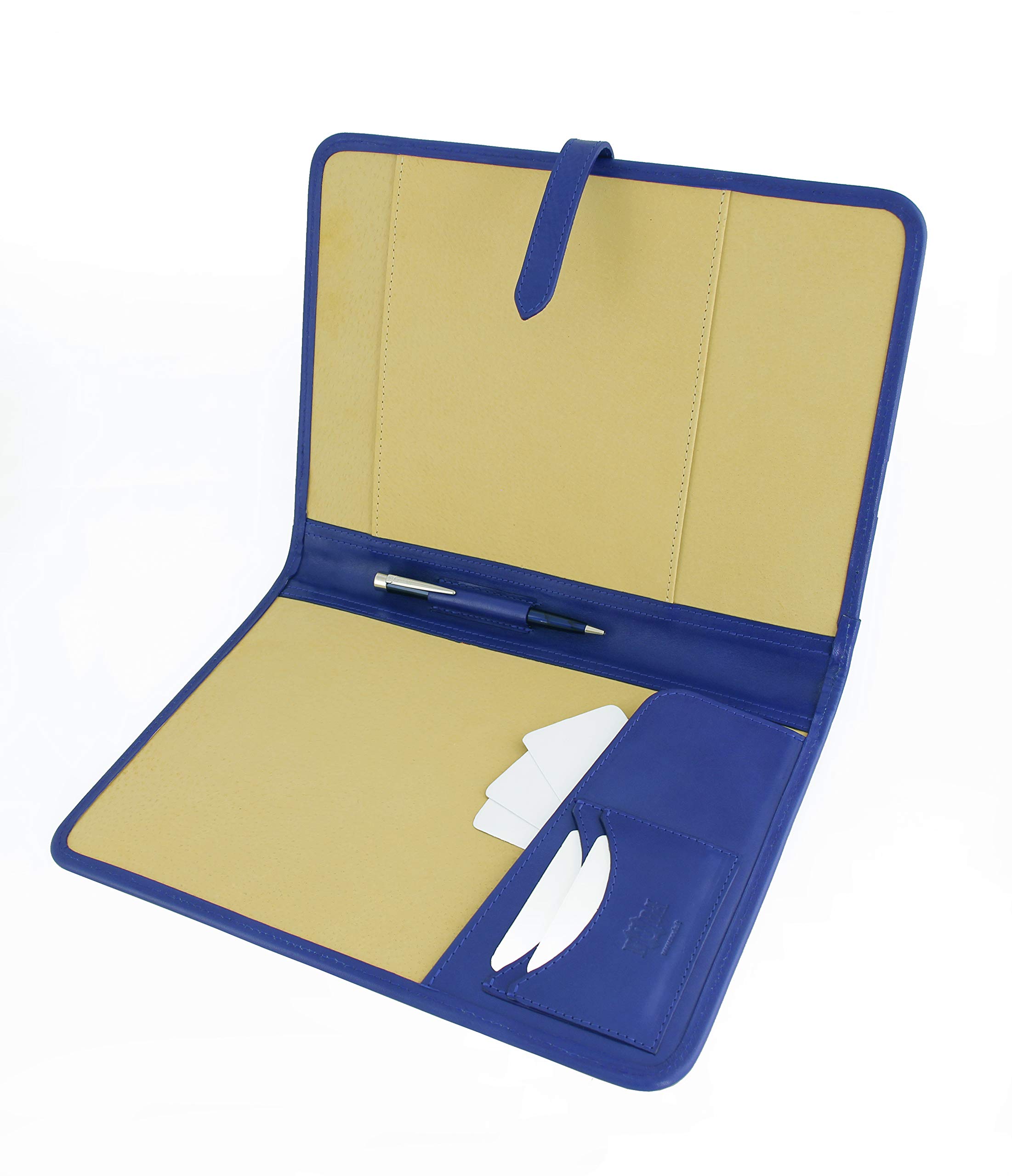 Italian Leather Proffesional Business Presentation Conference A4 Folder, Notepad, Portfolio, Padfolio Writing case (Blue)