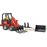 Bruder 02191 Sch&auml;ffer Compact Loader 2630 with Figure &amp; Accessories | 1:16 scale, roll bar, made in Germany, ages 4+