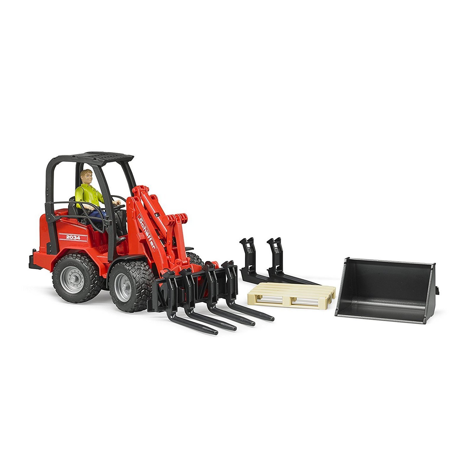 Schaeffer 2034 Compact Loader with Figure and Accessories