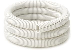 Electriduct Split Wire Loom Tubing Polyethylene Corrugated Flexible Conduit - 2" Nominal Size - 10 Feet - White