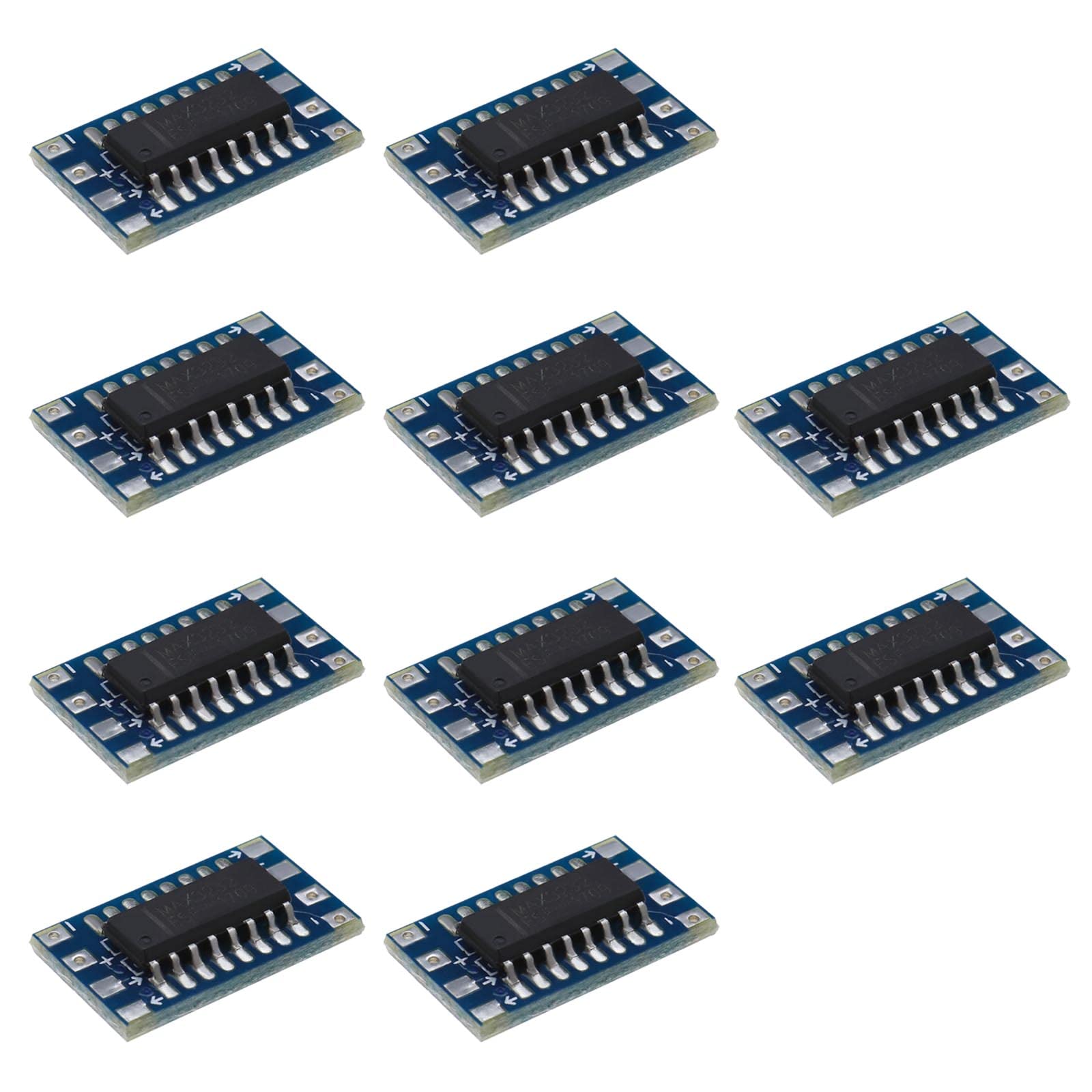 eMagTech 10PCS Mini RS232 MAX3232 to TTL Level Converter Serial Module Board Adapter 3~5V MAX3232 Breakout Board Computer Cable Serial Adapters Electronic Components