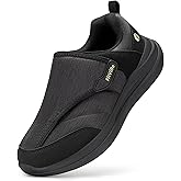 FitVille Diabetic Shoes for Men, Extra Wide Pain Relief Swelling Shoes, Adjustable Strap for Sensitive Feet, All-Day Comfort for Walking & Work, EasyTop Pro V2