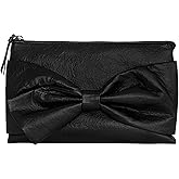 Rebecca Minkoff womens Bow Clutch Purse, Women's Faux Leather Small Evening Bag