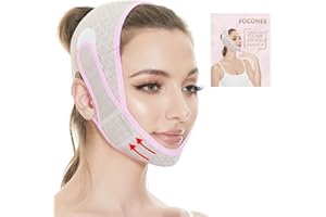 FOCONEE Double Chin Reducer, Face Slimming Strap, V line Lifting Mask, Reusable Facial Shaped UP Lift Belt for Women Tightening Skin Preventing Sagging