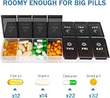 Mossime 7 Day Pill Box Large 14 Compartments AmPm 2x Daily Organizer view 2