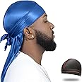 ForceWave Silky Durag for Men Wave Cap Satin Dorag for Men Women 360 Wave