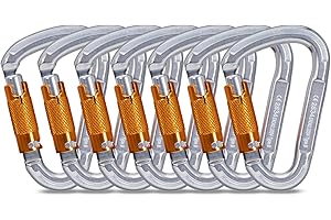 RESQT 25KN Auto Locking Climbing Carabiner Clips, Heavy Duty Climbing Carabiners Twist Lock, for Rock Climbing, Camping, Rappelling, Hunting, Rescue Equipment