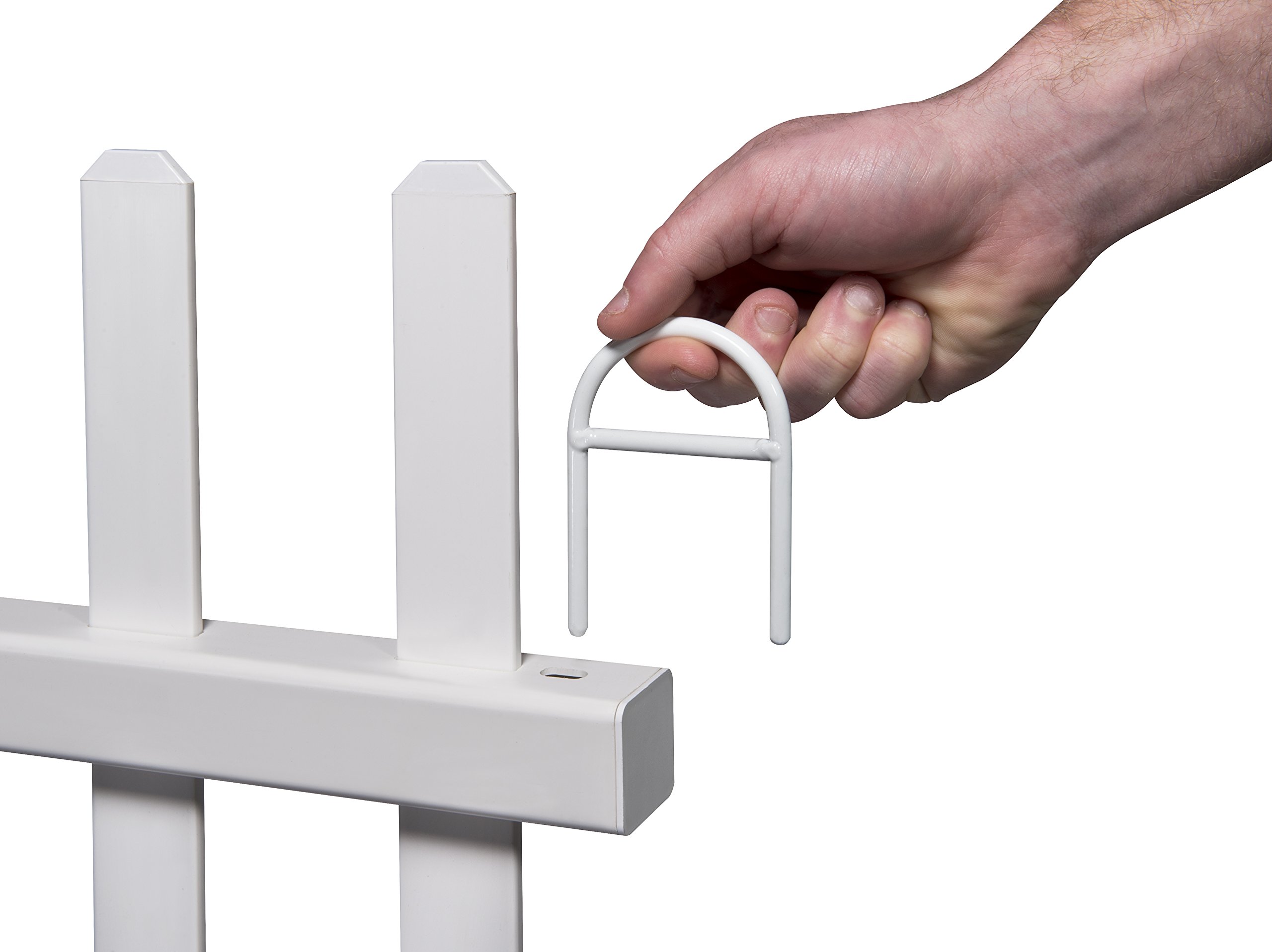 Zippity Outdoor Products ZP19026 Lightweight Portable Vinyl Picket Fence Kit w/Metal Base(42" H x 92" W), White