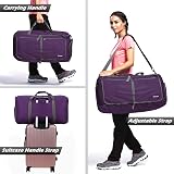 Gonex 80L Foldable Duffle Bag Shoes Compartment Purple view 8