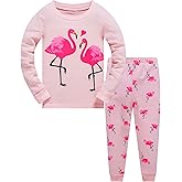 Popshion Little Girls Mermaid Pajamas 2 Piece Set 100% Cotton Sleepwear Toddler Clothes for Kids Baby Ladybug Style PJs