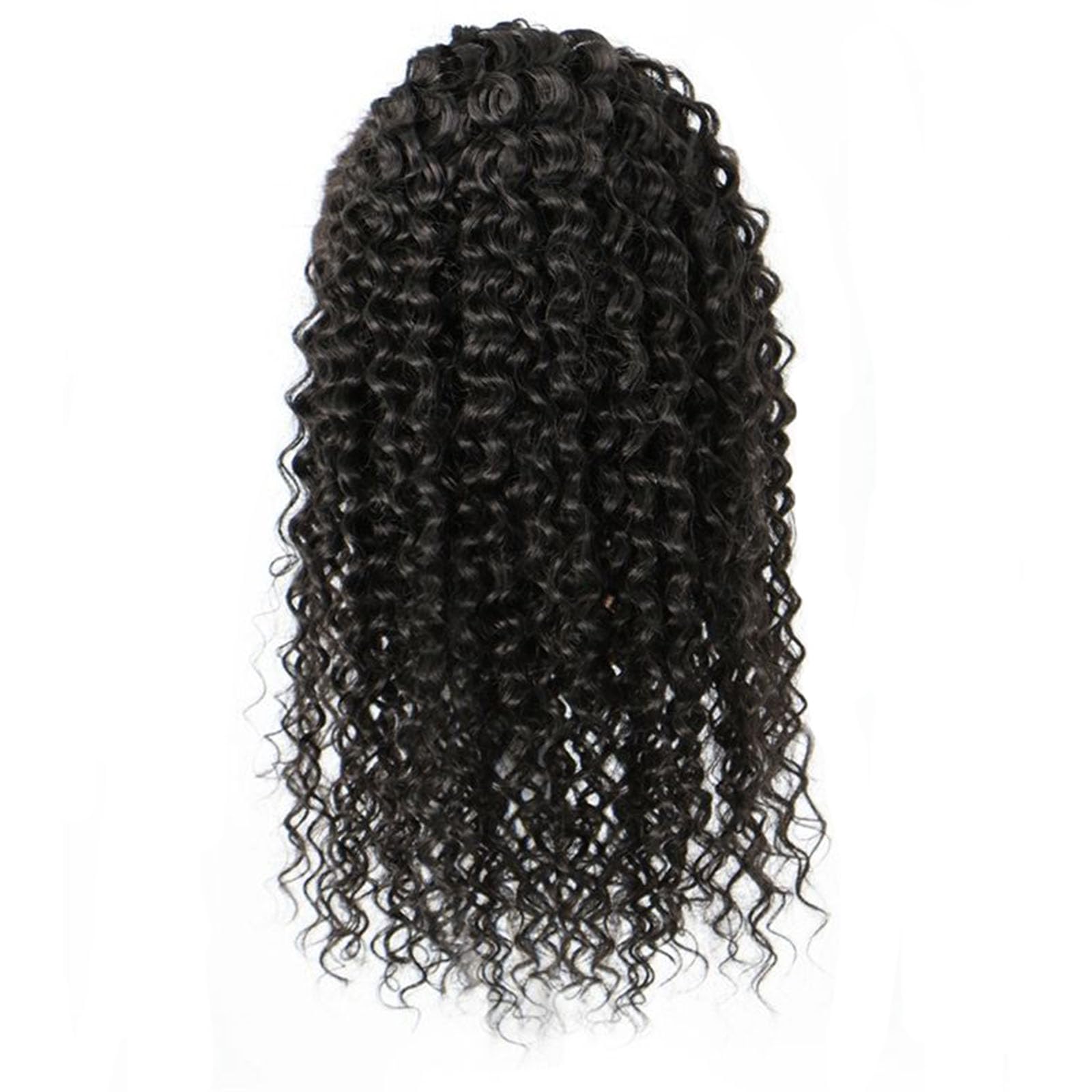 Aiokrtse Curly Ponytail Extension Synthetic Hair Curly Drawstring Ponytail Hair Pieces for Women 14 inches 1B Colour — image 1