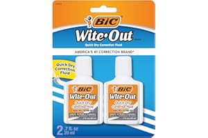 BIC Wite-Out Quick Dry Correction Fluid - 2 pack - white color writeout - white-out