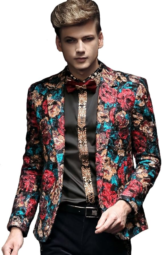 FANZHUAN Blazer Slim Fit Blazer for Men Blazer Dress with Sleeves