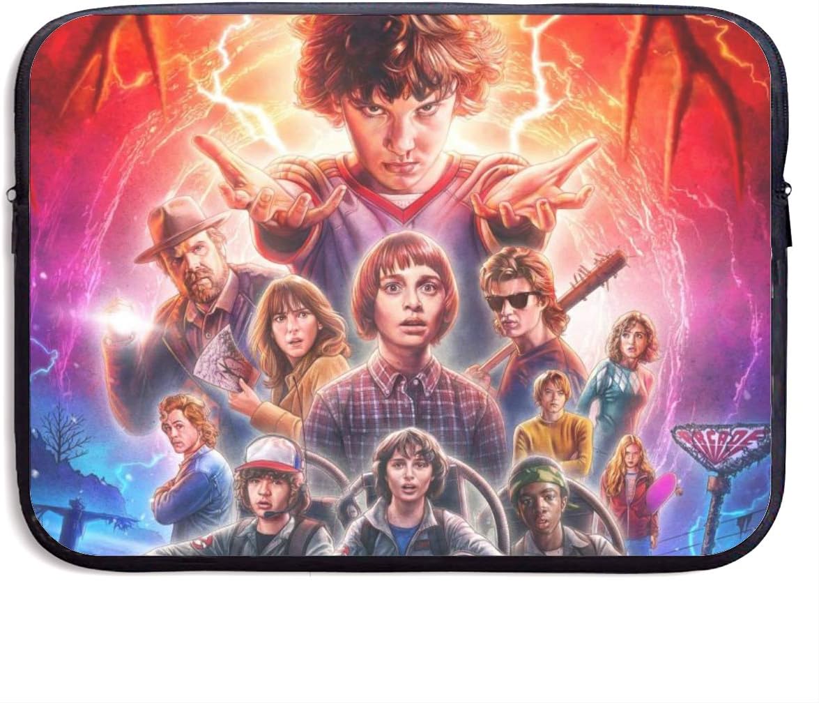 Laptop Sleeve Bag Movie Stranger Things Tablet Briefcase Ultraportable Protective Canvas for 15 Inch MacBook Pro/MacBook Air/Notebook Computer,Includes The Same Pattern 10 X 12 Inch Mouse Pad