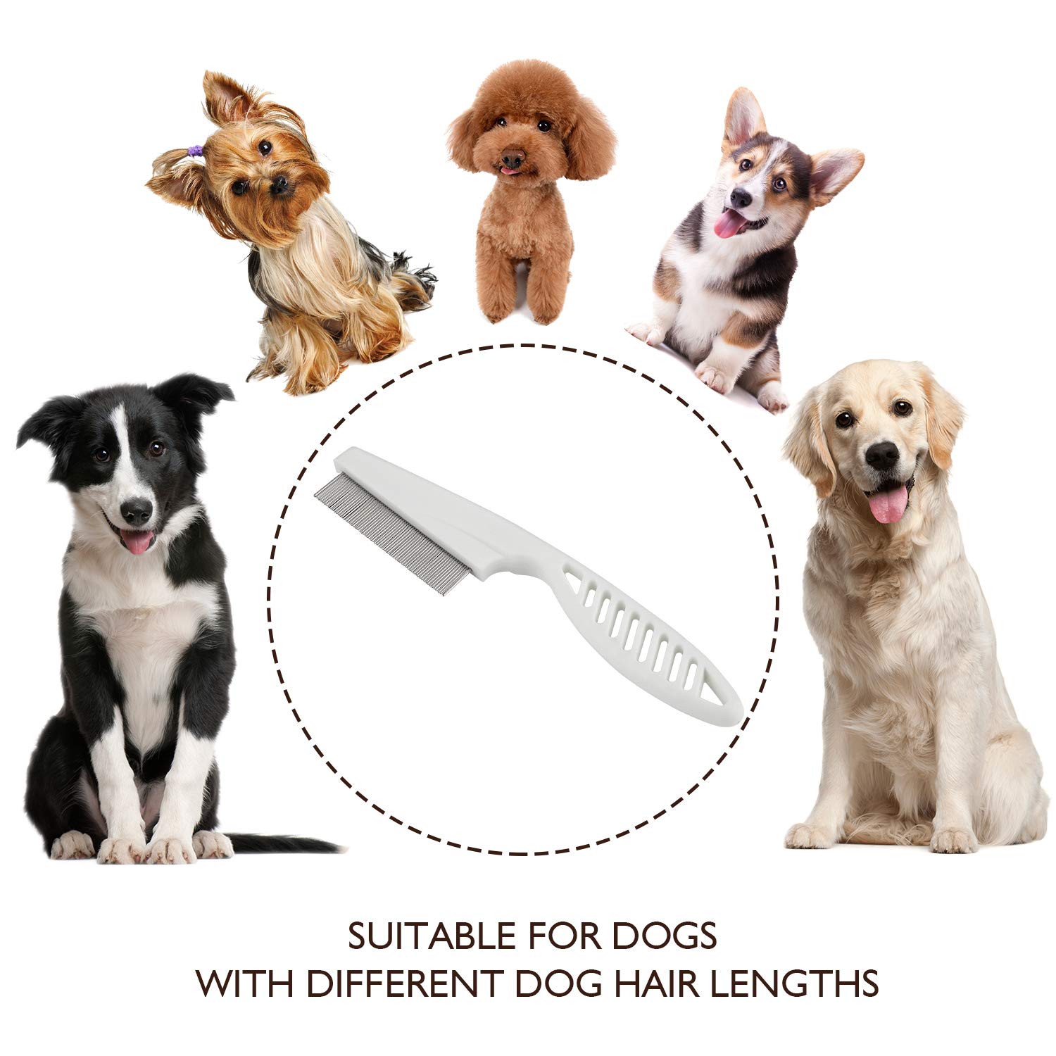 Kissin Flea Comb for Dogs, Pet Cleaning Control Flea for Cats, Dogs, Rabbits