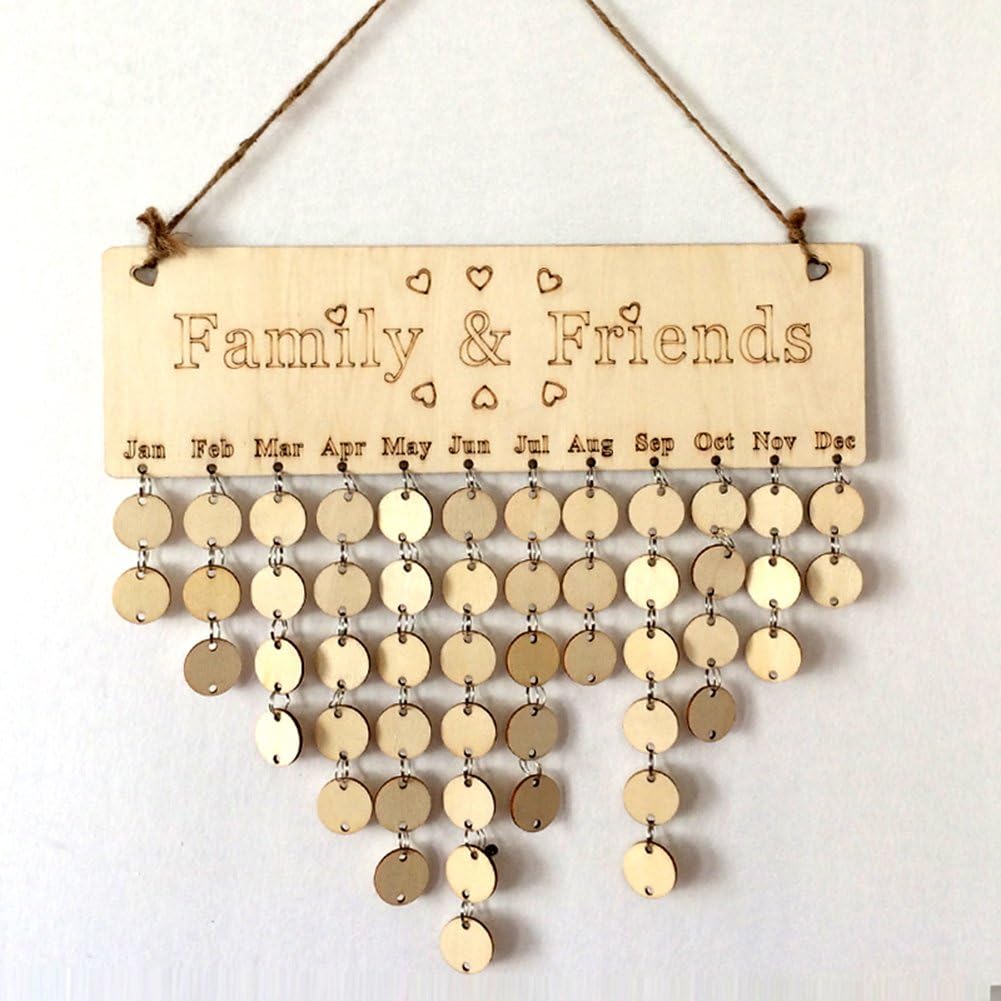 Calendrier En Bois Conseil Danniversaire De Famille Calendrier En Bois Anniversaire Francais Decoration De Fete D Apos Anniversaire A Maison Calendriers Muraux Fournitures De Bureau