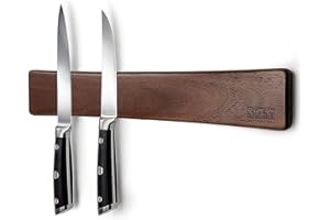 HOSHANHO Magnetic Knife Strips, Magnetic Knife Holder for Wall 16 Inch, Acacia Wood Knife Magnetic Strip Use as Knife Bar, Knife Holder for Kitchen Utensil Organizer