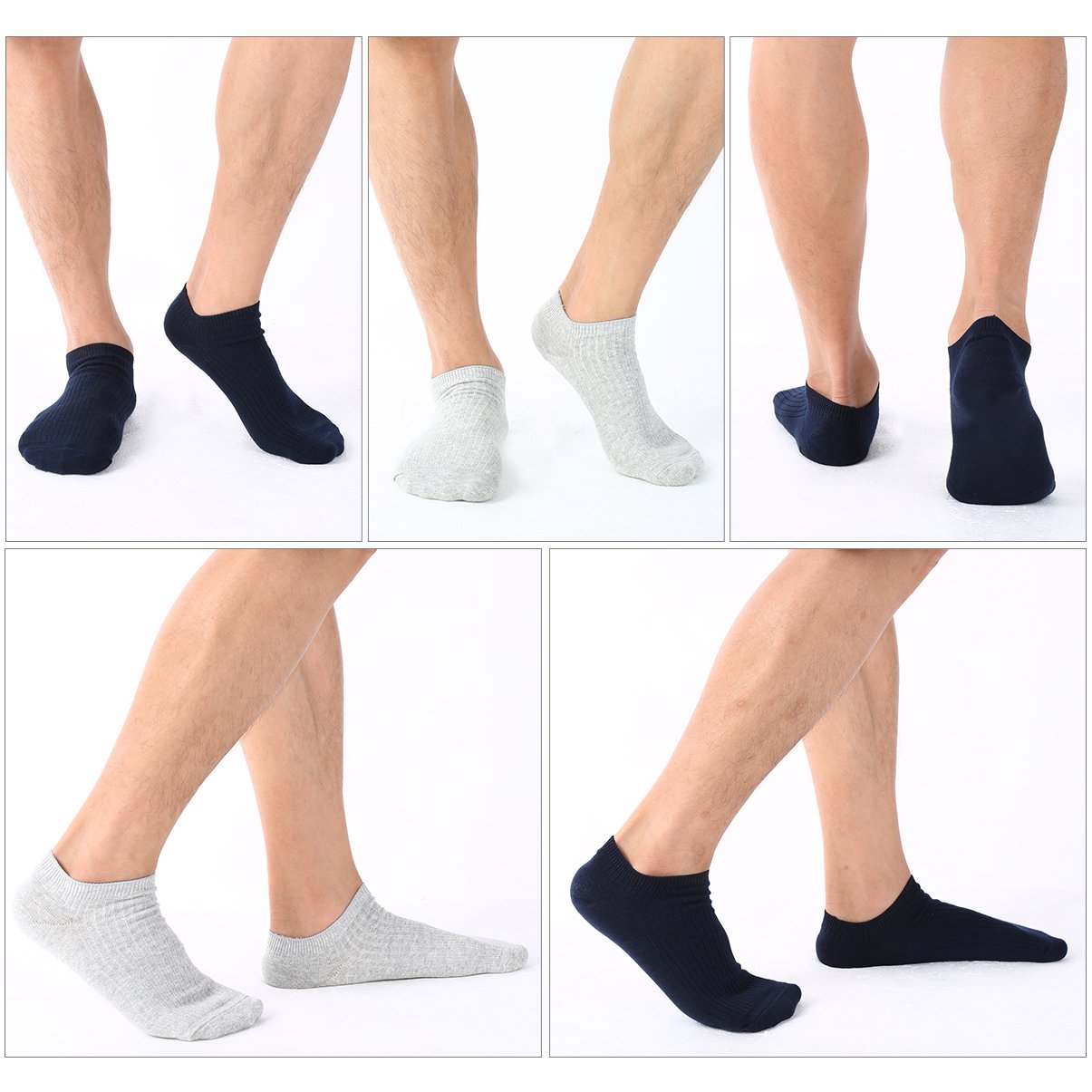 VBIGER 6 Pares Calcetines Cortos Hombre Casual Calcetines Deportivos de Algodón