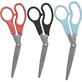 Westcott 8" Bent All-Purpose Scissors, 3-Pack, Assorted Colors