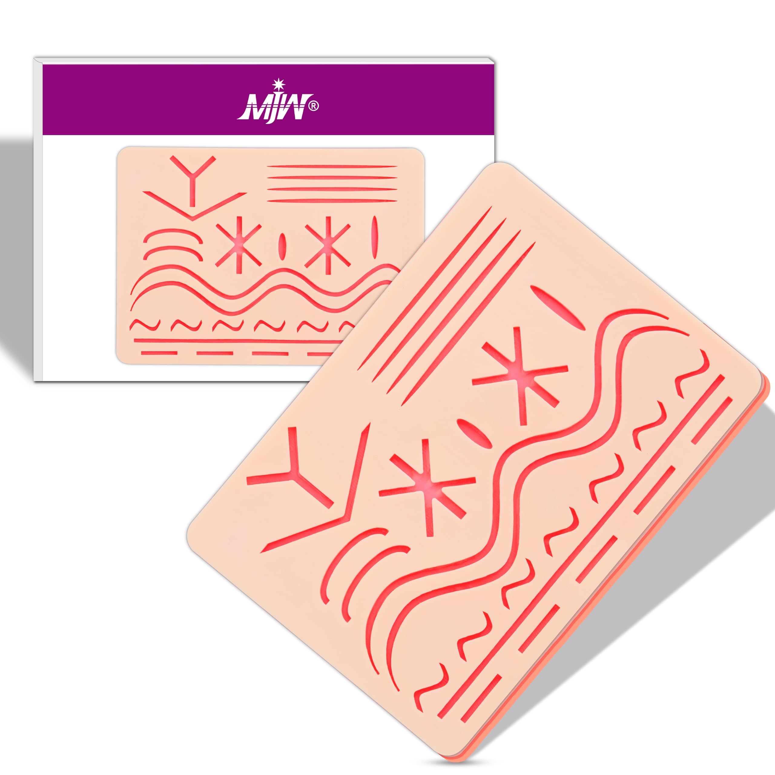 Suture Practice Pads 3 Layer with 27 Wound 5.5x7.7" Suture Practice Kit with Durable Silicon Skin Suture Pad for Training and Practice of Medical Veterinarian Students and Nurses